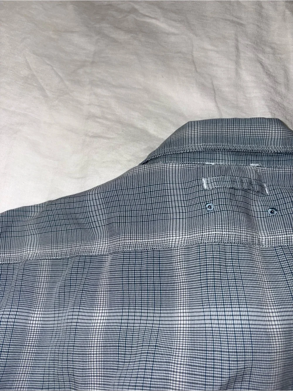 The North Face Men's Short-Sleeve Gray Plaid Button-Down Shirt